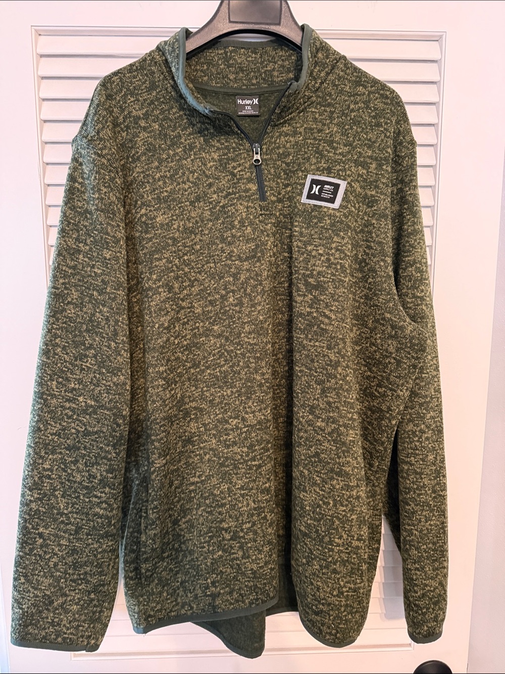 Hurley Olive Green Marled Quarter-Zip Pullover